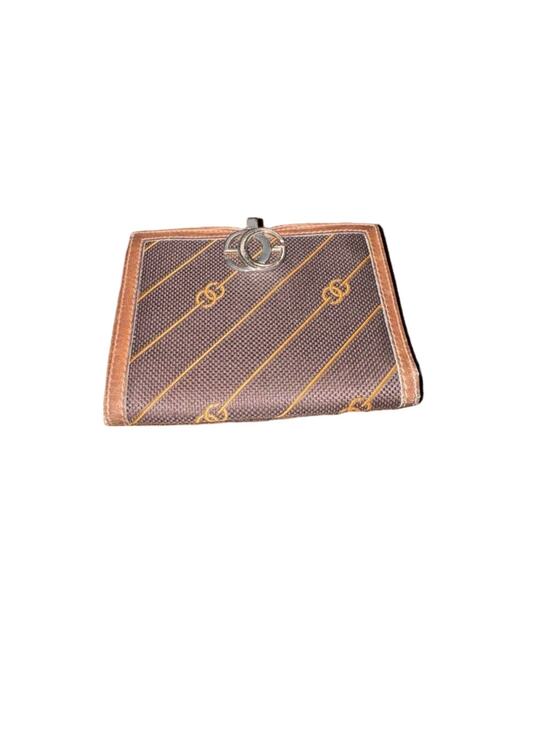 Gucci Other - Gucci Diagonal Striped Canvas Leather Trim Bifold Wallet 70’s Early 80’s